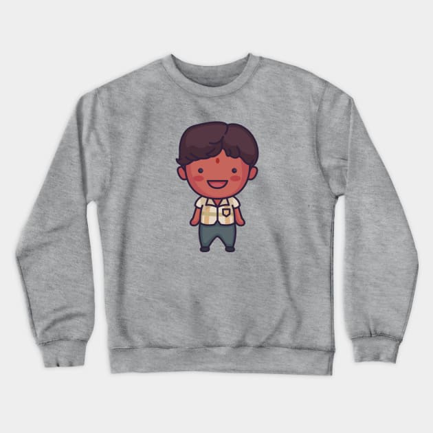 Cute Indian Boy Cartoon Crewneck Sweatshirt by SLAG_Creative